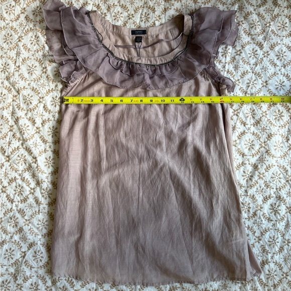 Esprit Pink Flutter Sleeve Ruffled Blouse - Picture 3 of 9